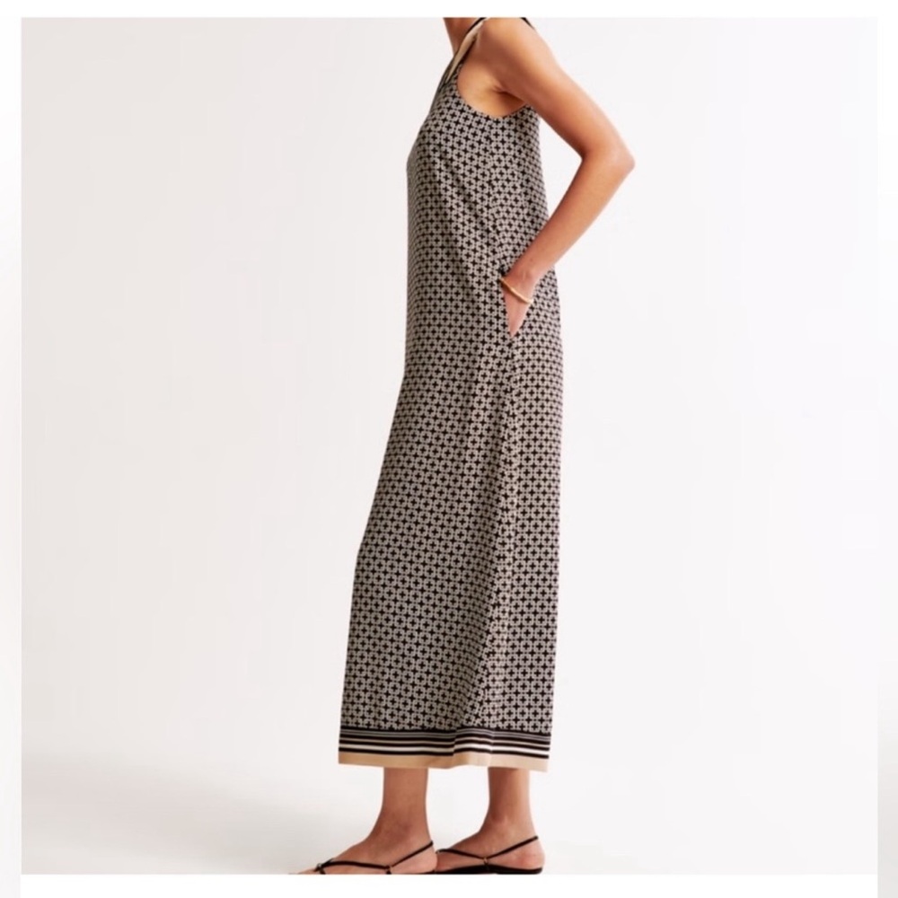 NWT Abercrombie One Shoulder Scarf Midi Dress - Picture 3 of 8